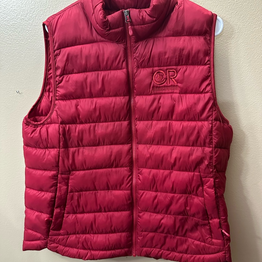 Women's Red Puffer Vest